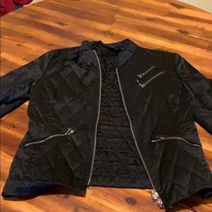 Express quilted moto jacket with zipper detail